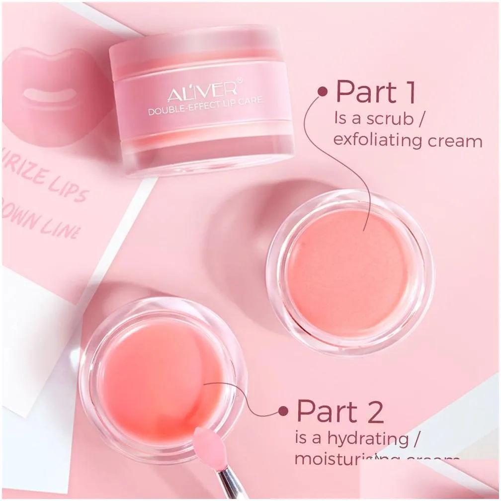 Lip Balm Double-Effect Lip Care Balm Intensive Lipp Repair Treatment Lips Mask And Lippp Scrub 2 In 1 Sleep Masks With Collagen Peptid Dh0Sb