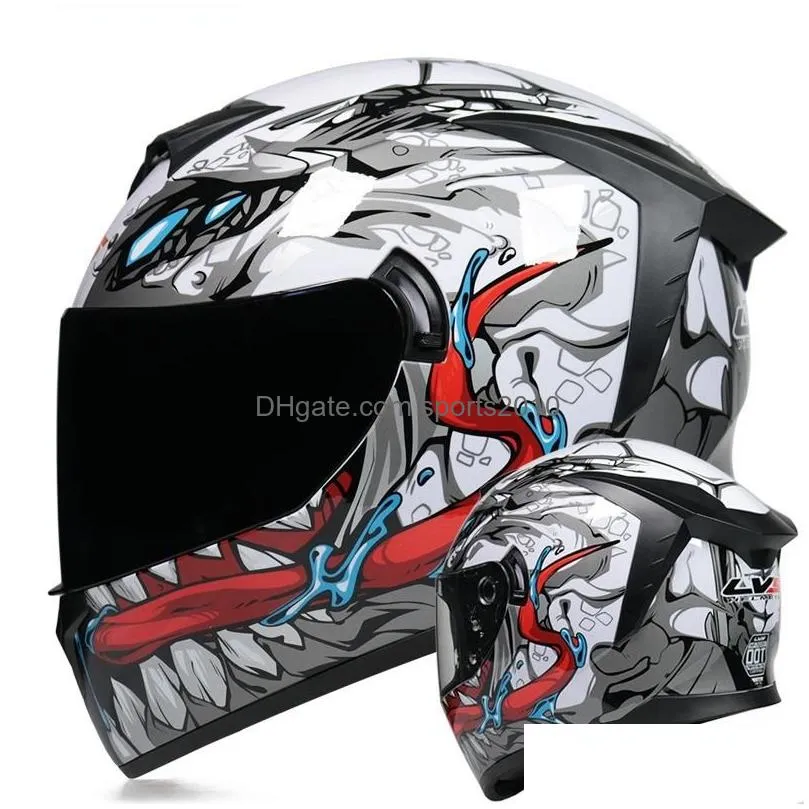 Motorcycle Helmets Fl Helmet  Men Double Lens Motorcross Accessories Motorbike Dot Appd Bluetooth Antifog 702 Drop Delivery Dhdor