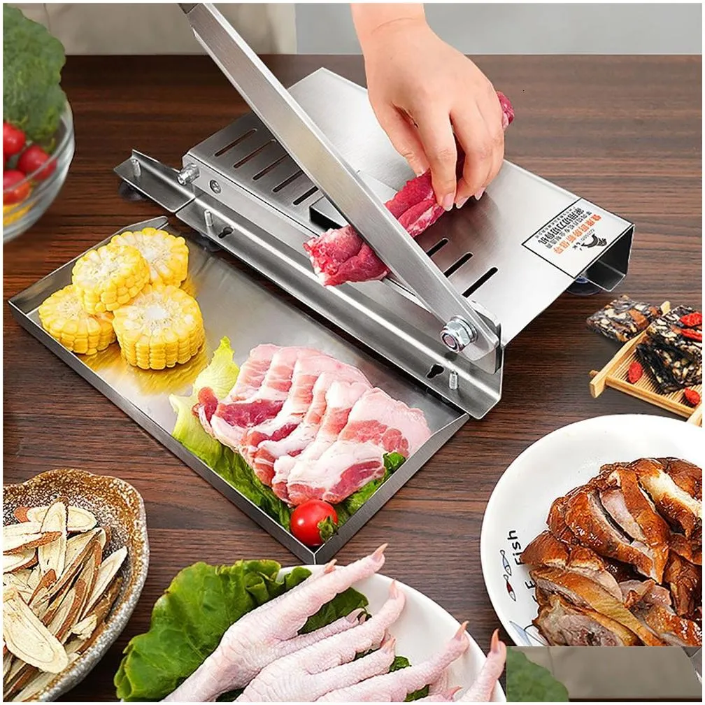 Fruit & Vegetable Tools Fruit Vegetable Tools Commercial Manual Frozen Meat Slicer Bone Cutting Tool Stainless Steel Minced Lamb Cutte Dhmeu