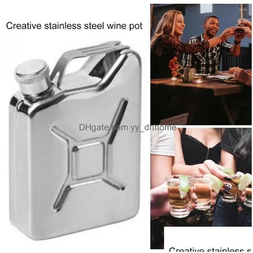 hip flasks 200ml flask portable whisky wine pot creative stainless steel flagon for whiskey liquor personalized men gift