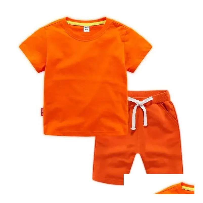 Clothing Sets New Fashion Summer Brand Tracksuit Sets Baby Clothes Suit Children Boys Girls Cartoon T-Shirt Shorts 2Pcs/Set Toddler Ca Otzdk