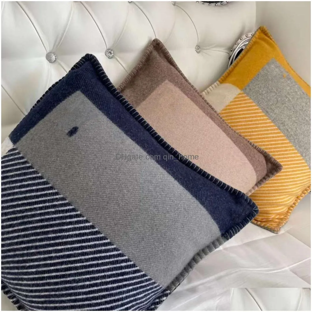 top quailty wool color yellow gray blankets and cushion thick home sofa blanket beige orange black red gray navy big size