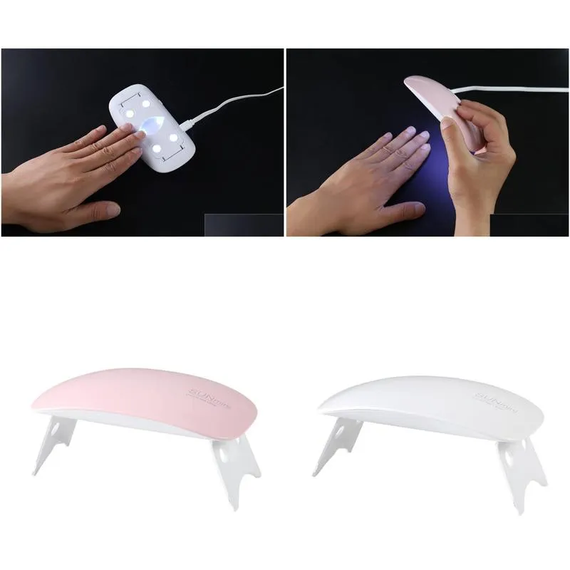 wholesale white light led uv lamp 6w sun led uv sun mini nail dryer machine for curing nail polish gel nail art tools