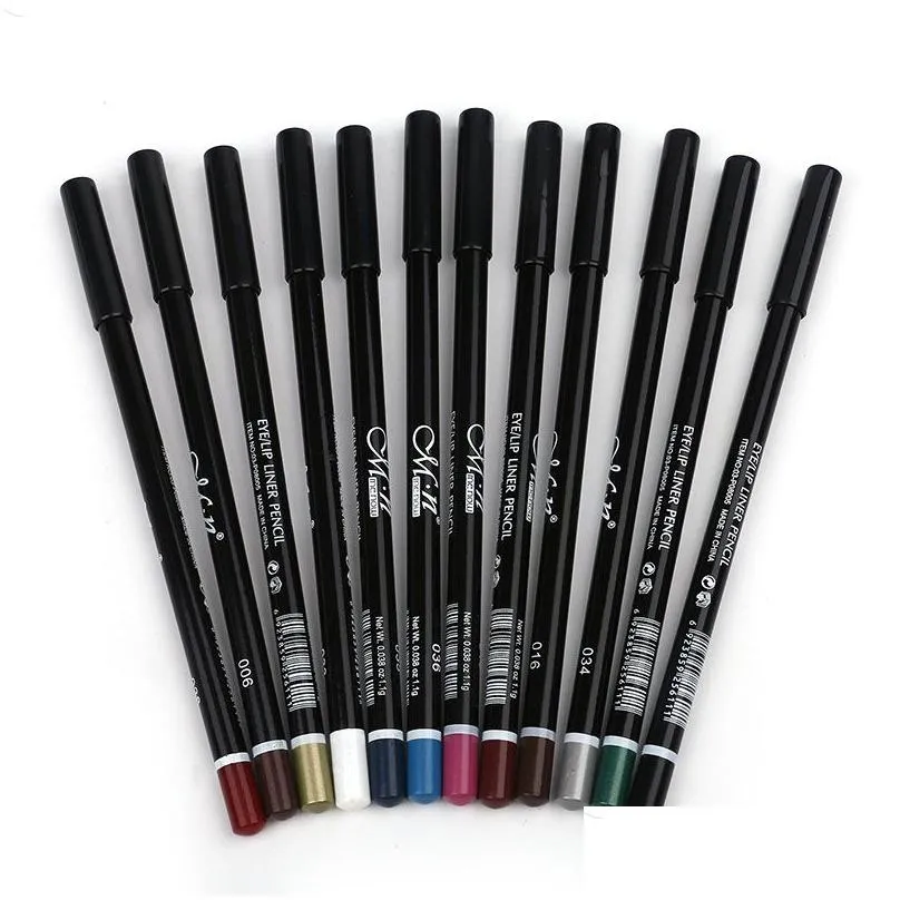 Eyeliner Menow 12 Colorf Eyeliner Set Colored Waterproof Pencil Eye Liner Cosmetic Wooden Professional White Red Green Black Eyes Make Dhmnq