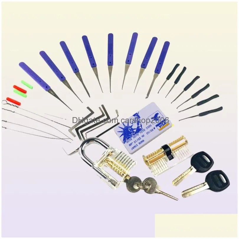 door locks locksmith tool kit beginner lockpicking game set multiple tools clear lock combination funny gifts for men 2209069145224