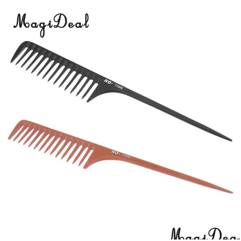 hair brushes professional 2pcs 10.6 inch tail comb anti-static wide tooth cutting detangling sectioning salon hairdressing tool