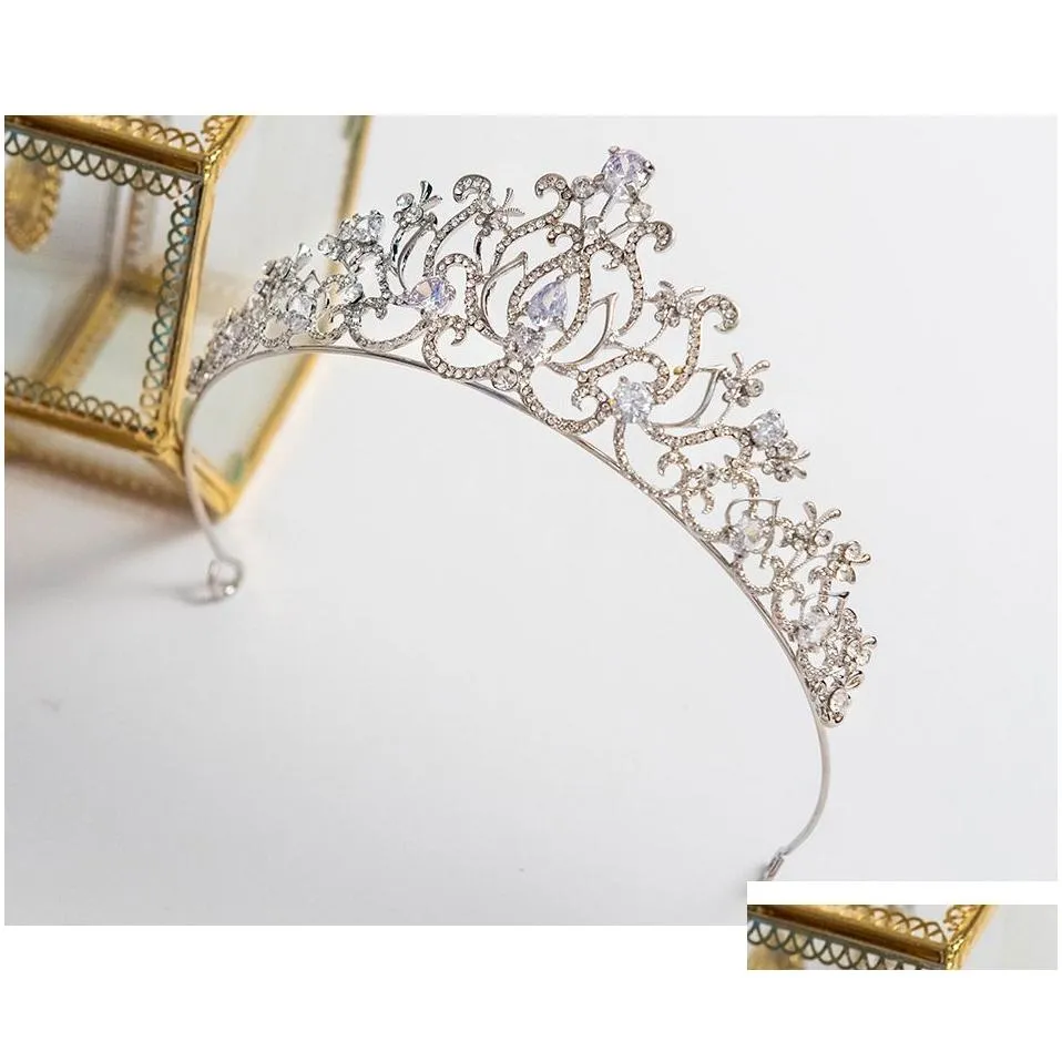 Wedding Hair Jewelry 2021 New Vintage Baroque Bridal Tiaras Accessories Prom Headwear Stunning Sheer Crystals Wedding And Crowns 1903 Dhkgi
