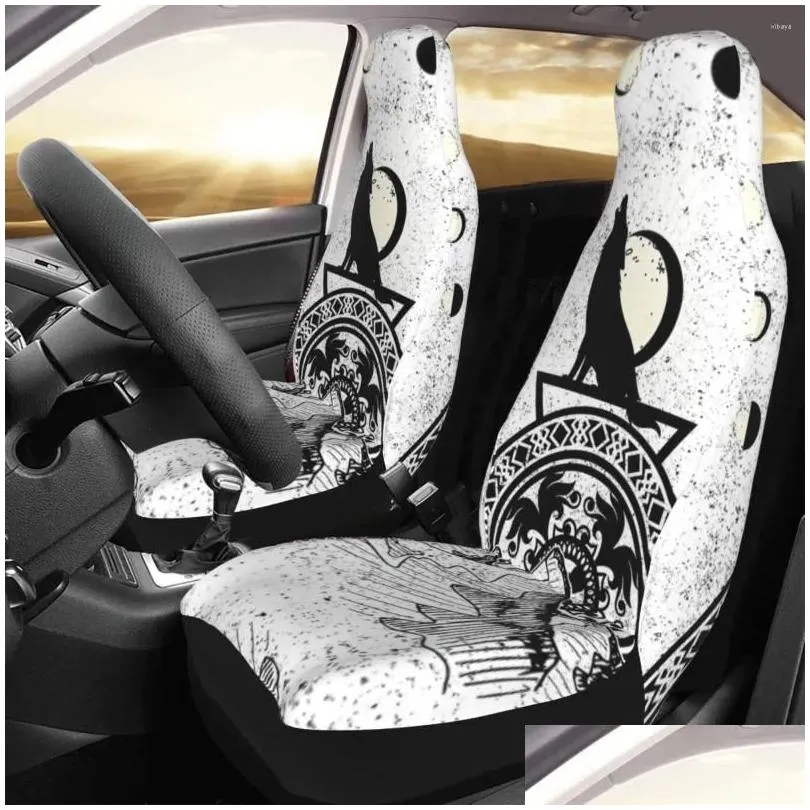 car seat covers wolf moon cover custom printing universal front protector accessories cushion set