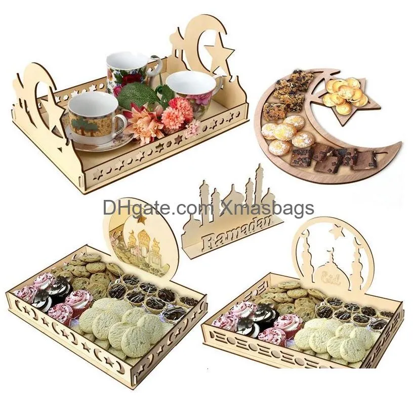 other event party supplies eid mubarak decor wooden tray ramadan ation for home islamic muslim kareem gift eid al adha 230512