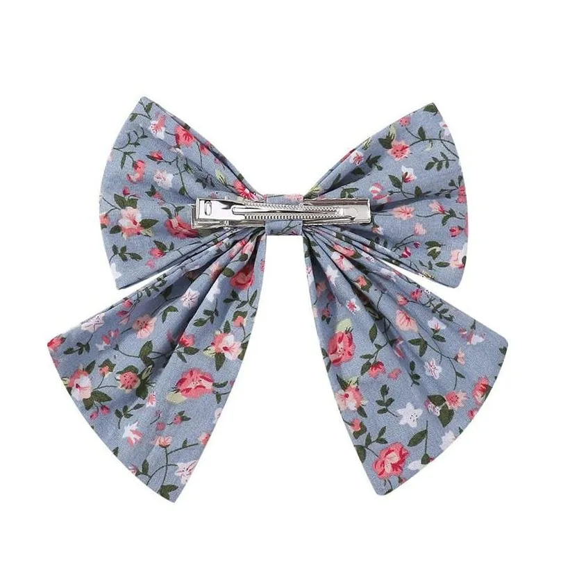 Hair Accessories New Children Cute Bow Ribbon Hairpin Hair Clip Kids Floral Barrettes Baby Girls Decoration Accessories Drop Delivery Dhv28