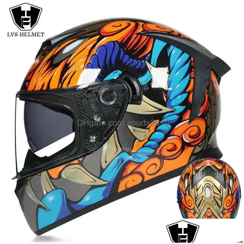 Motorcycle Helmets Fl Helmet  Men Double Lens Motorcross Accessories Motorbike Dot Appd Bluetooth Antifog 702 Drop Delivery Dhdor