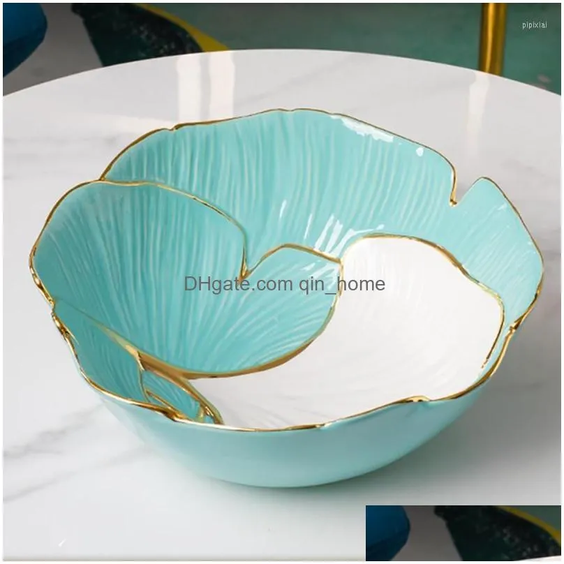 plates european art luxury ceramic apricot leaf snack sushi plate home high-end phnom penh breakfast fruit salad bowl kitchen supplies