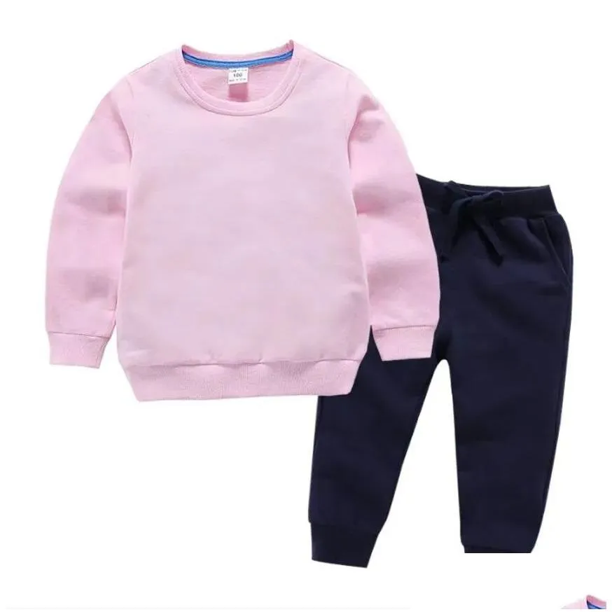Clothing Sets New Fashion Childrens Brand Tracksuit Sets Boys And Girls Sports Suits Spring Sweatshirt Hoodie Outdoor Causal Clothes 2 Ot2Un
