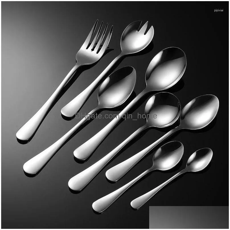 dinnerware sets western stainless steel cutlery set household snack fruit fork steak knife salad spoon cake shovel tableware kitchen