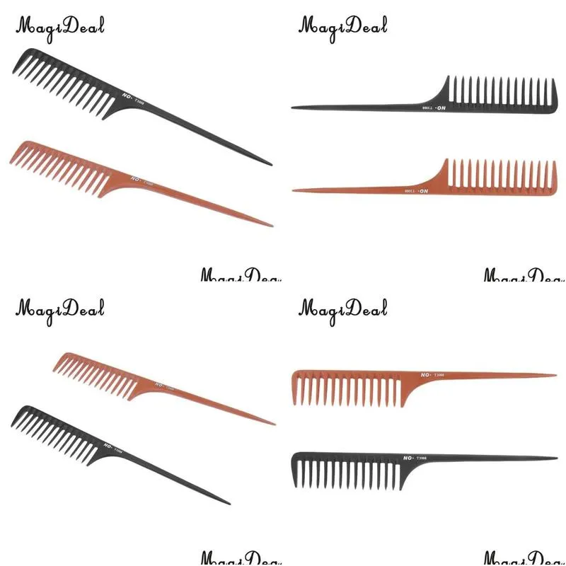 hair brushes professional 2pcs 10.6 inch tail comb anti-static wide tooth cutting detangling sectioning salon hairdressing tool