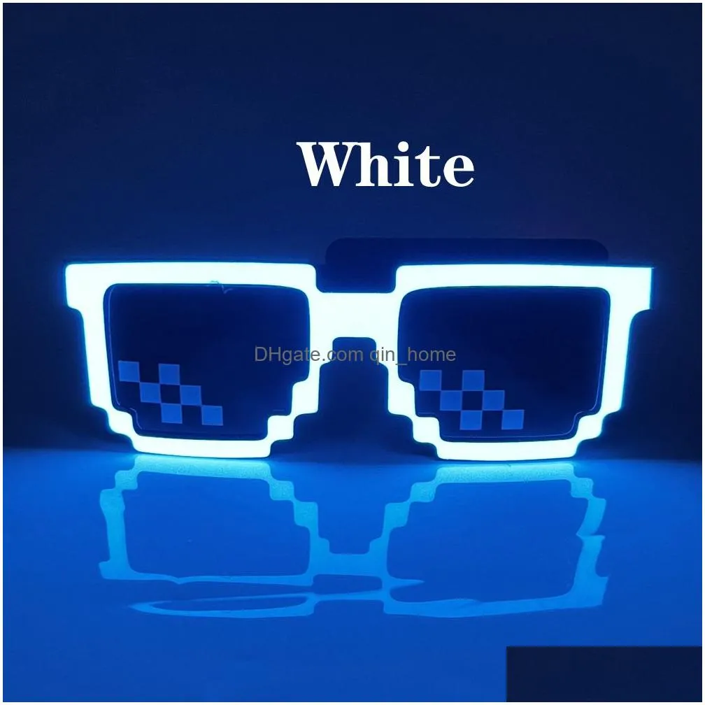 wireless led light up glasses led pixel sunglasses party favors glow in the dark neon glasses for rave party halloween