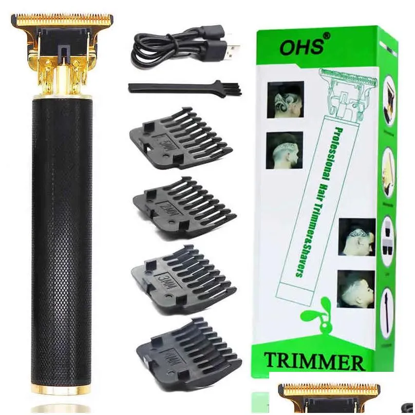 Hair Trimmer Lcd Hair Clippers Professional Cutting Hine Beard Trimmer For Men Barber Shop Electric Shaver Vintage T9 Cutter 220121 Dr Dhr7J