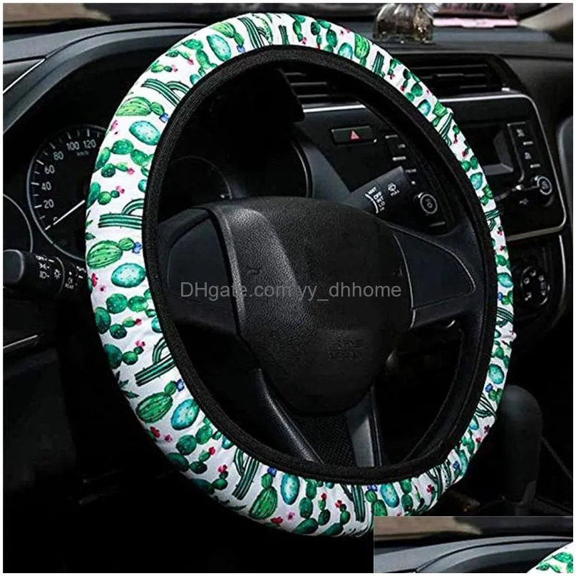 neoprene car steering wheel cover party favor non slip elastic printed universal protective covers diy cars decoration