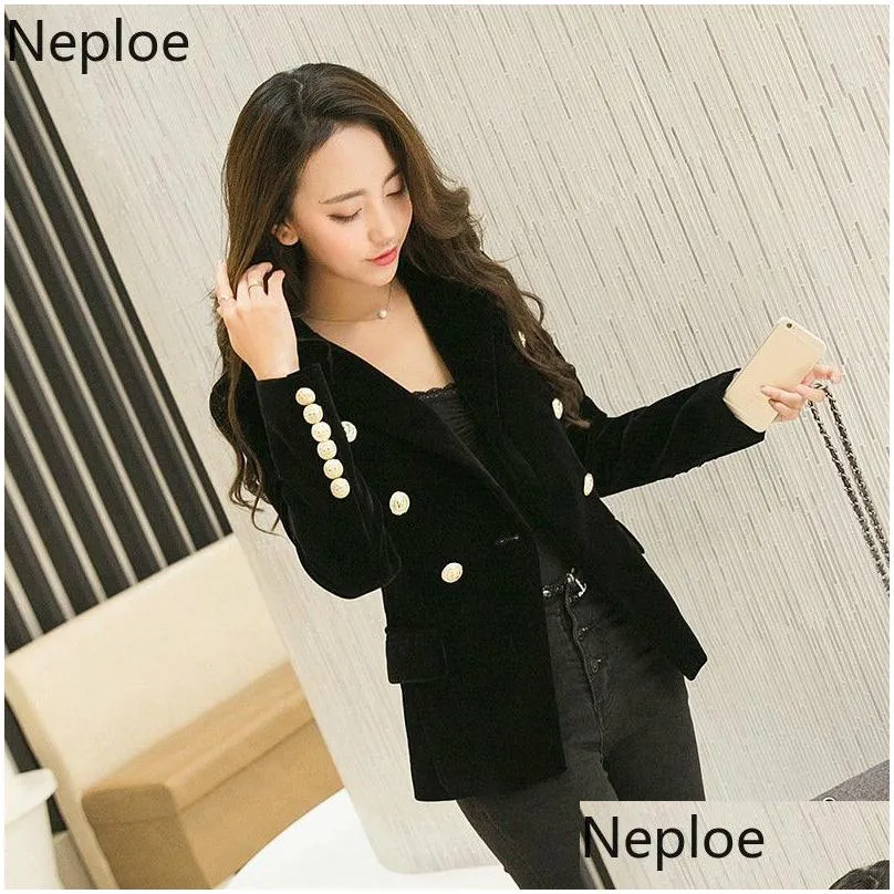 Women`S Jackets Women Veet Blazer Slim Long Sleeve Ladies Blazers Office Lady Ol Formal Work Botton Jacket 48625 210422 Drop Delivery Dhndt