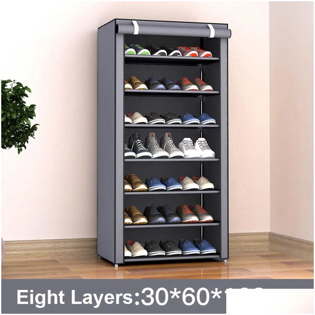 Storage Holders & Racks 3/4/5/6/8 Layers Dustproof Assemble Shoes Rack Diy Home Furniture Non-Woven Storage Shoe Shelf Hallway Cabinet Dhlmx