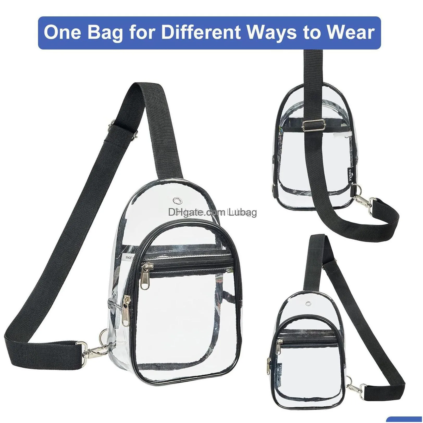 other bags clear sling bag stadium appd small chest backpack crossbody for men women black drop delivery pvc clear sport waterproof