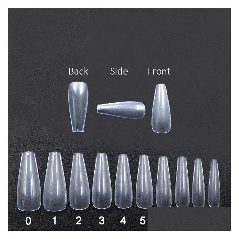 False Nails New 500 Pieces Ballet Artificial Nails Tips Professional Long Fl Er Coffin Fake Nail Gourd Stiletto Manicure Drop Delivery Dhyew