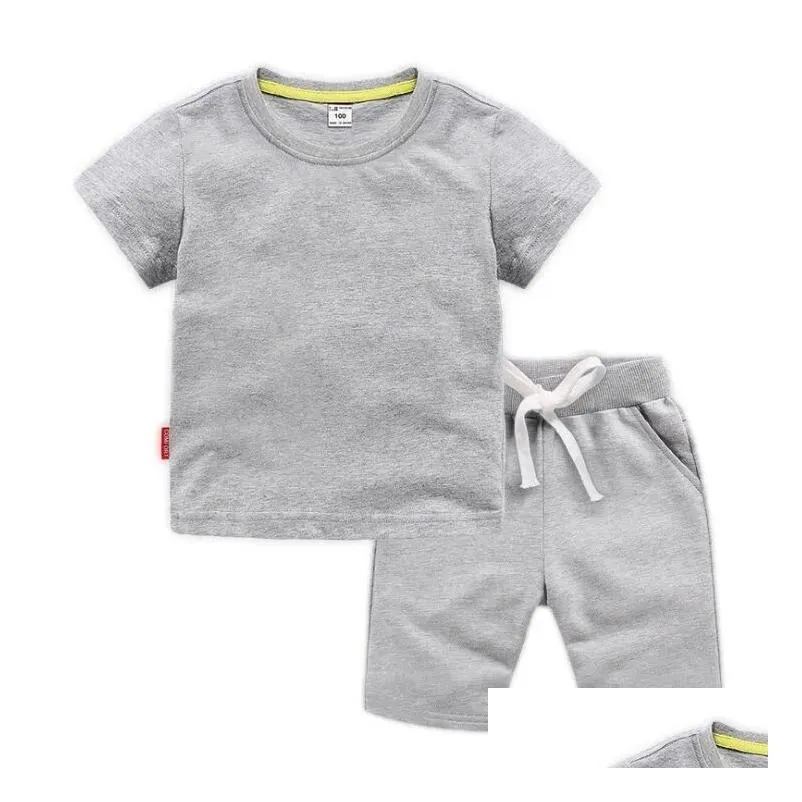 Clothing Sets New Fashion Summer Brand Tracksuit Sets Baby Clothes Suit Children Boys Girls Cartoon T-Shirt Shorts 2Pcs/Set Toddler Ca Otvpo