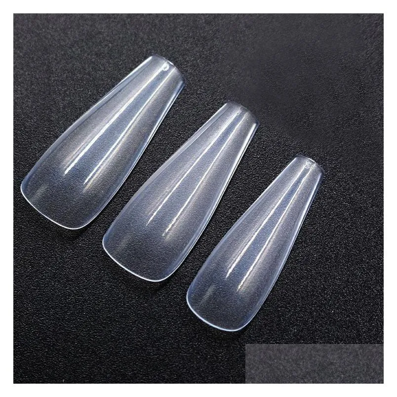 False Nails New 500 Pieces Ballet Artificial Nails Tips Professional Long Fl Er Coffin Fake Nail Gourd Stiletto Manicure Drop Delivery Dhyew