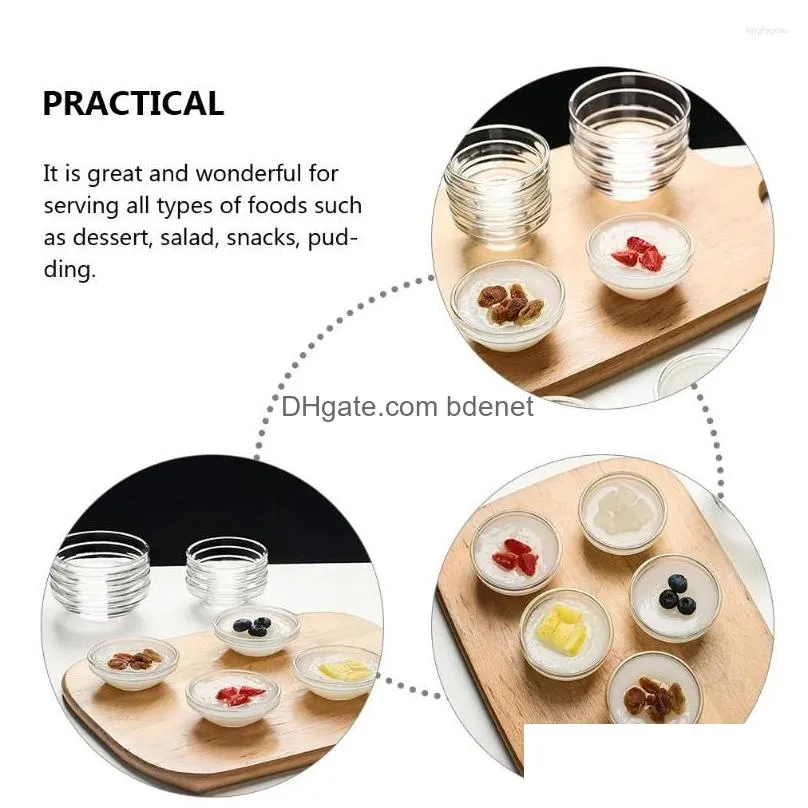 Dinnerware Sets Mini Glass Pinch Bowls Small Prep Dessert Connt Bowl Portion Dishes Seasoning Serving Snack Dips Appetizer Drop Deliv Dh3Ta