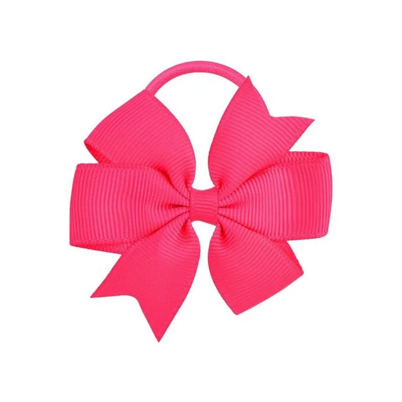 Hair Accessories Baby Girls Grosgrain Ribbon Hair Band Bow Tie Ring Children Ponytail Holder Headwear Accessories 20 Colors Drop Deliv Dh8Cj