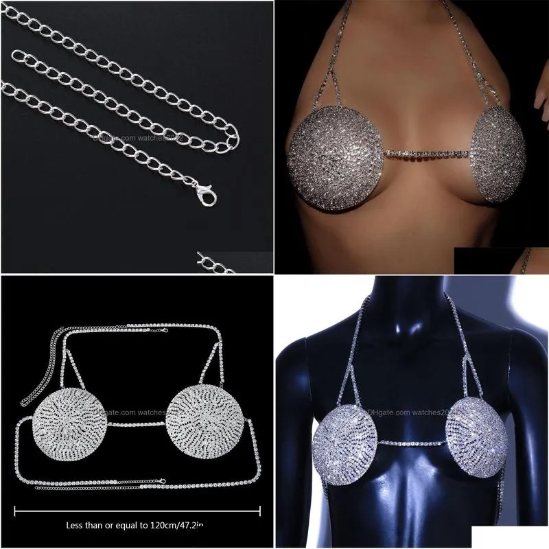 Other Boutique Round Crystal Bra Chest Chain Jewelry For Women Underwear Shiny Y Body Harness Lingerie Bikini 221008 Drop Delivery Dhkxf