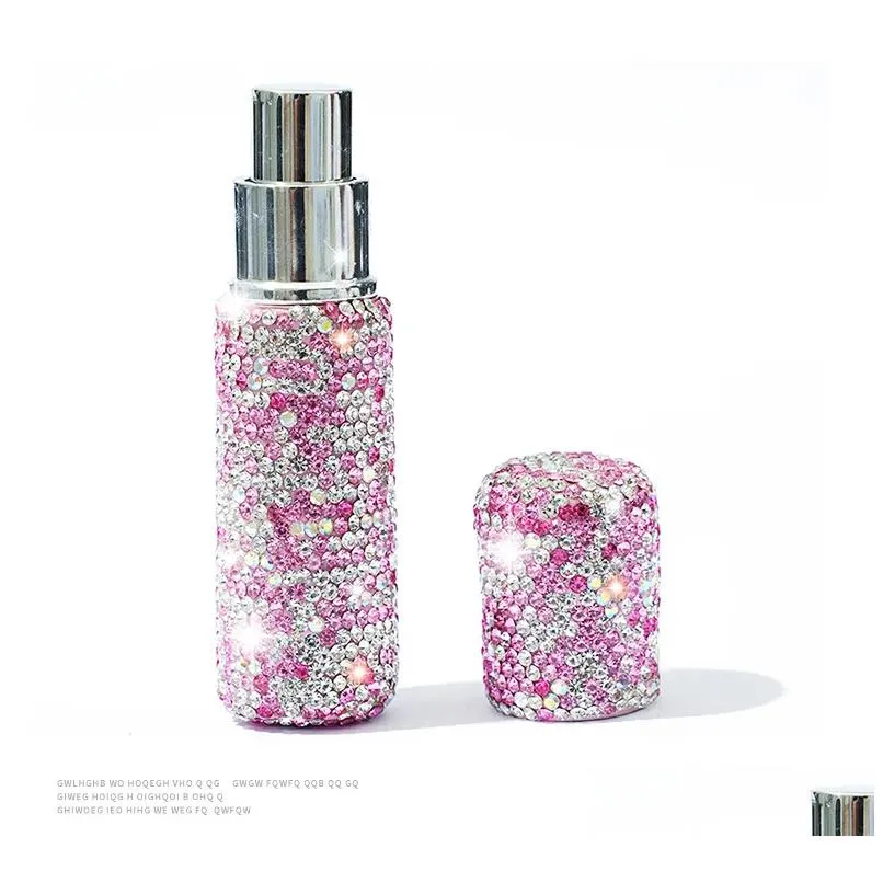 Perfume Bottle Diamond Set Per Divided Bottle Vacuum Press Sample 10Ml Makeup Travel Mini Small Spray Wholesale19 Drop Delivery Health Dh1Pk