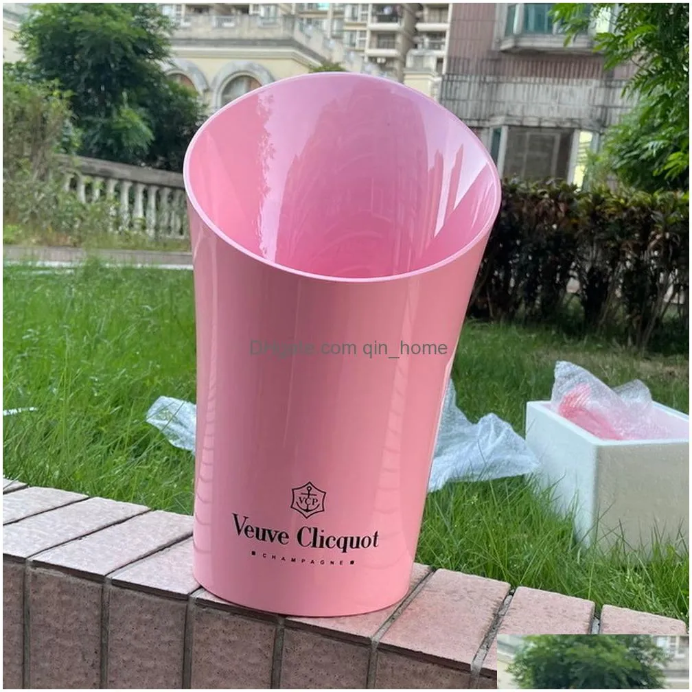 acrylic pink champagne ice bukcet party coolers plastic wedding bukcets