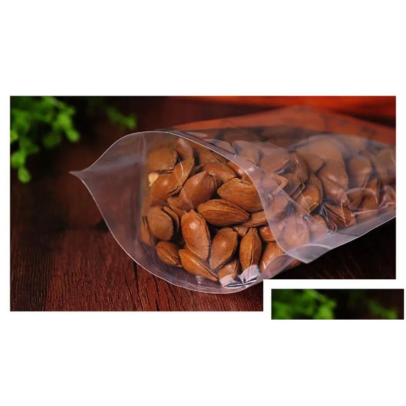 Packing Bags Wholesale Clear Stand Up Plastic Packaging Bags Transparent Smell Proof For Dry Herb Snack Food Coffee Bean Dried Fruit K Dh4Jn