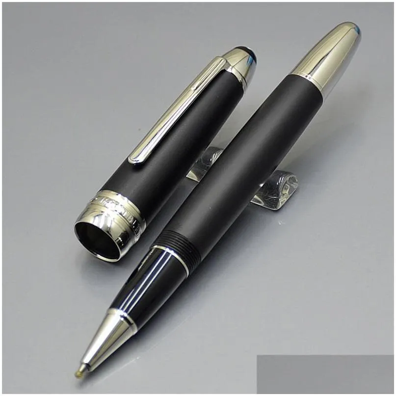 wholesale famous roller ball pen matte black gift pen white classique office writing pens with series number