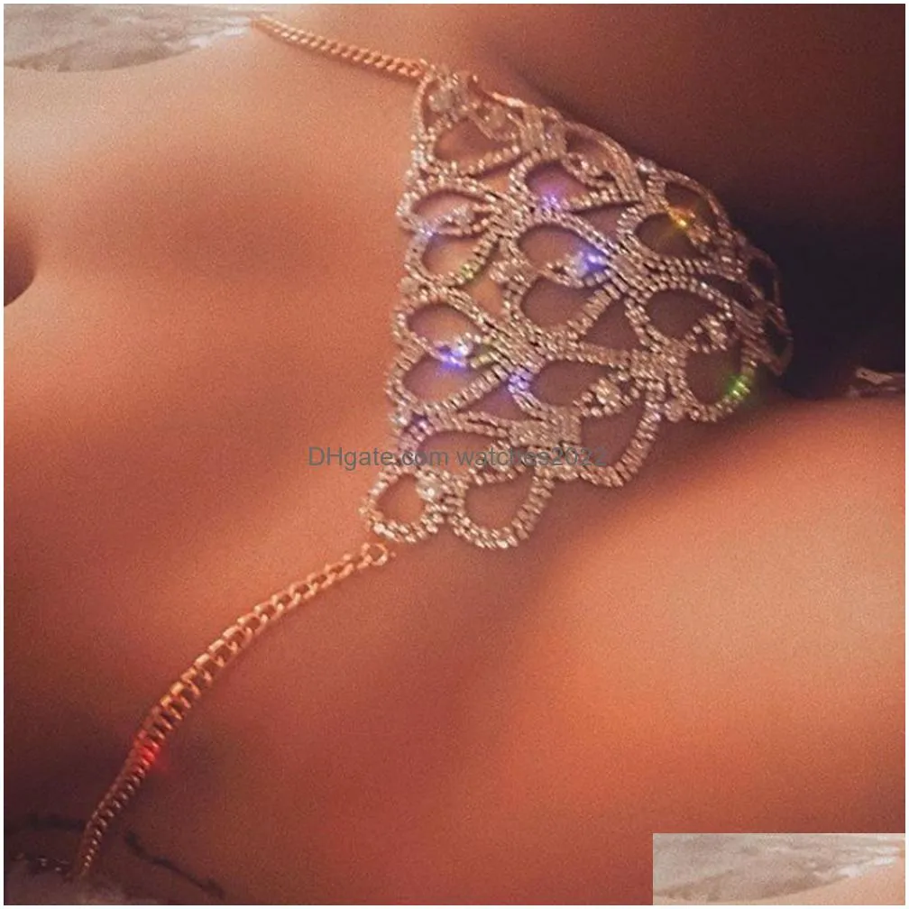 Other Stonefans Y Body Chain Thong Bikini Jewelry For Women Heart Luxury Crystal Underwear Belly Waist 221008 Drop Delivery Dhqy0