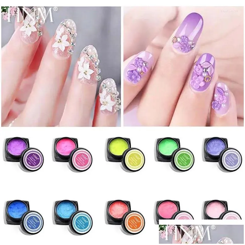 Nail Gel Hnm 3D Scpture Carved Pattern Polish Ding Flowers Painting Art Decoration Uv Modelling Manicure Drop Delivery Dh8Cz