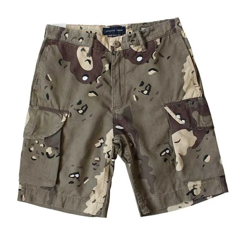 Men's Shorts Camouflage woven twill shorts mens clothing retro heavy-duty retro casual pants goods washing victims J240228