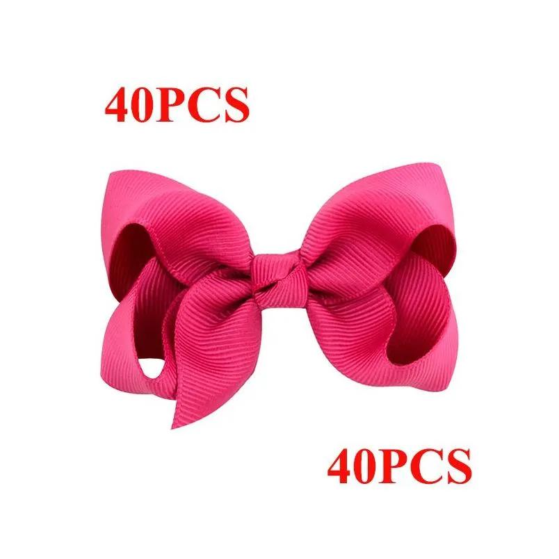 Hair Accessories 40 Bk Small Toddler Ribbon Bows With Alligator Hair Clips Solid Childrens For Pigtails Little Girls Accessories Drop Dhnso