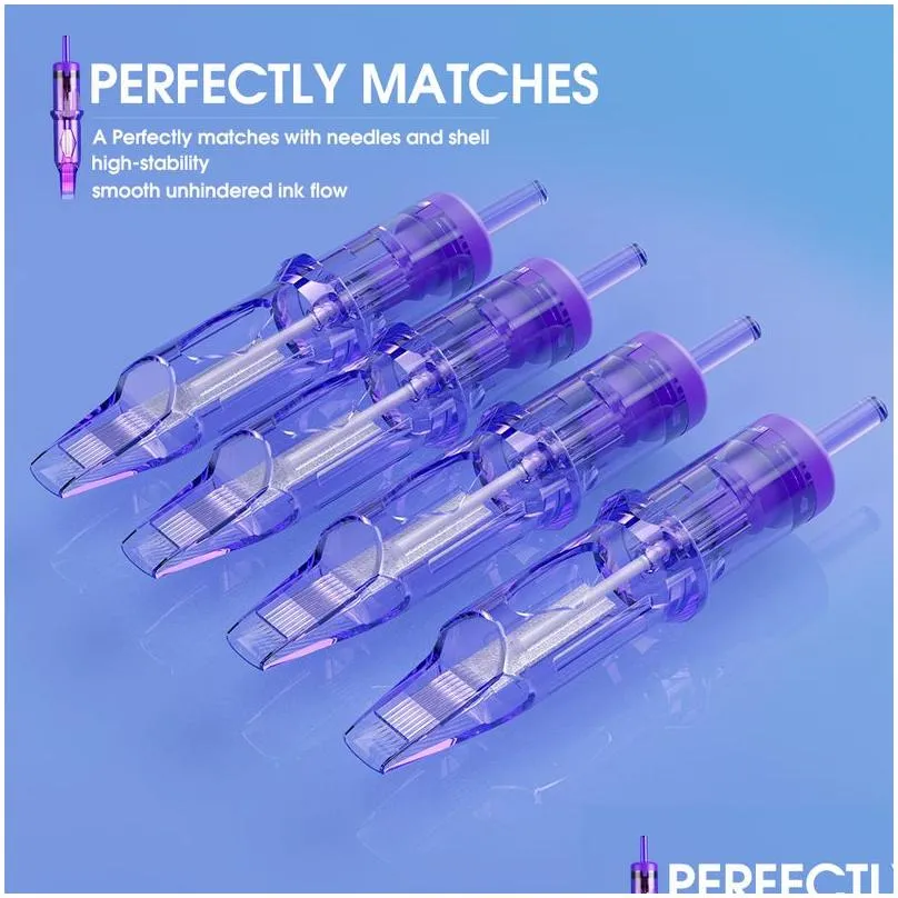 Tattoo Needles Mast Pro 1Rl Sterilized Tattoo Cartridge Needles Supply Permanent Makeup Round Liner 0.35Mm/0.30Mm 220214 Drop Delivery Dhs64