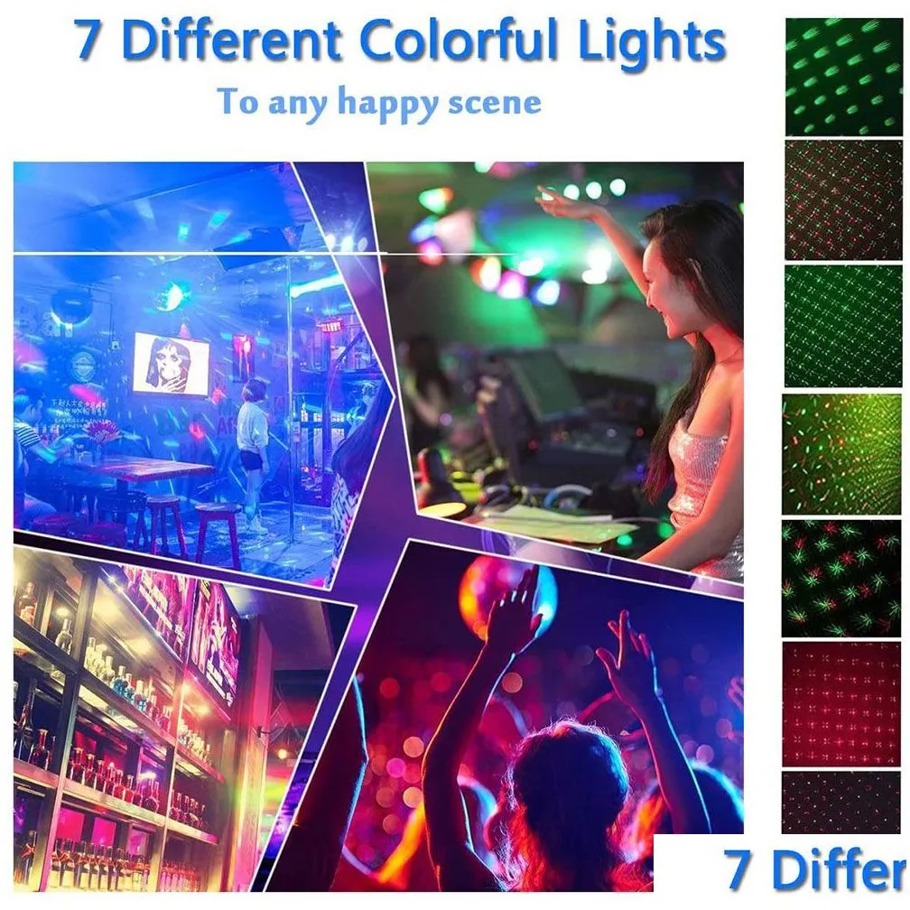 laser lighting led disco dj party lights auto flash 7 rg color stage strobe light sound activated for parties birthday with