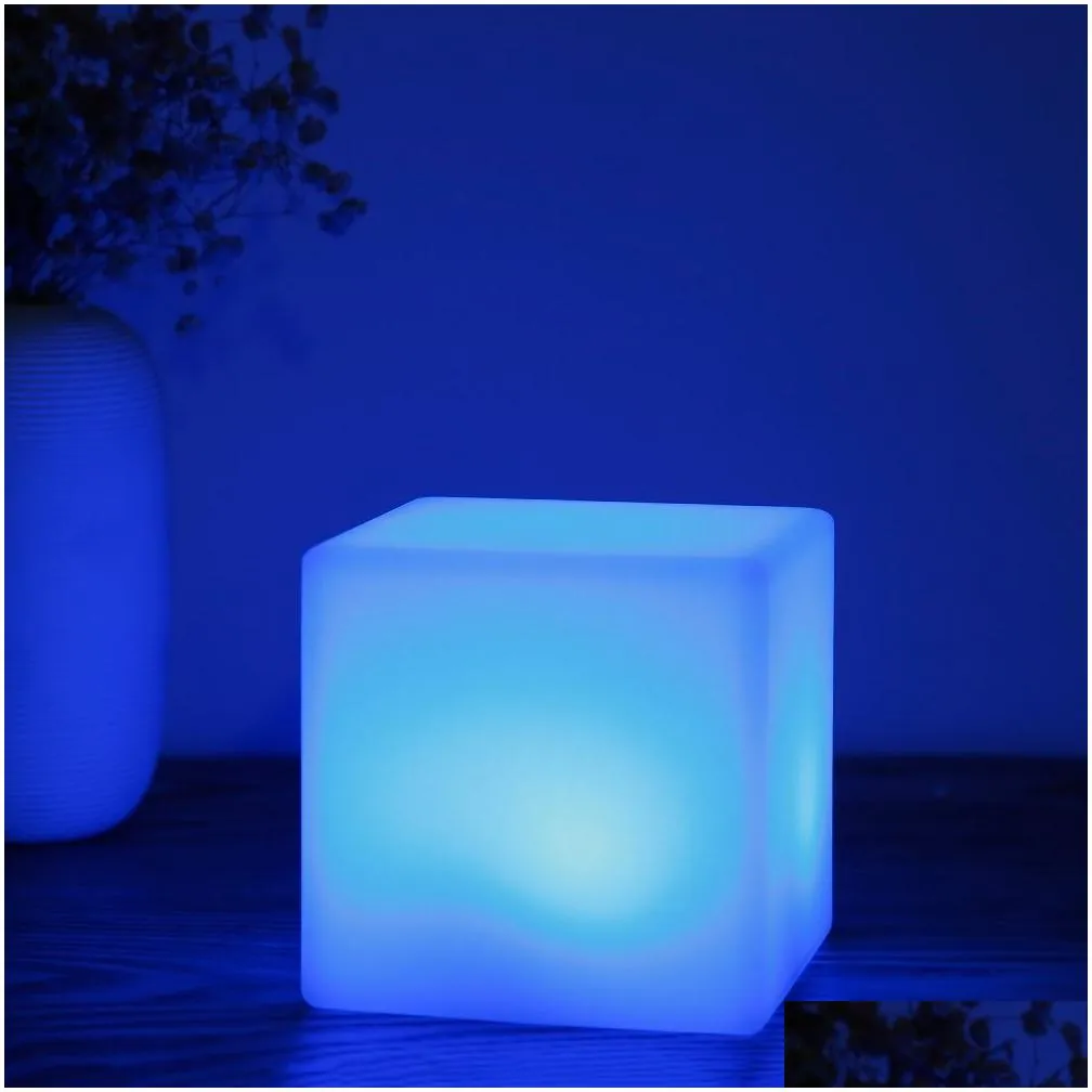 lightme night light multiple colors indoor lighting decor lights usb rechargeable led cube shape night light with remote control