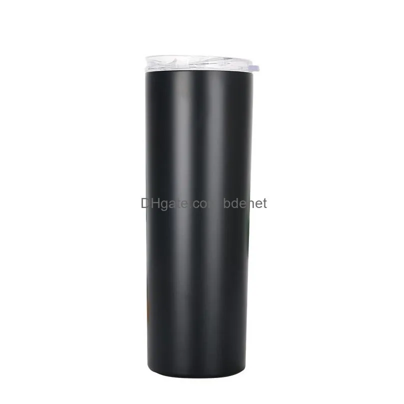 Tumblers 20Oz 304 Stainless Steel Tumblers Insation Straight Cup Coffee St Car Water Cups Drop Delivery Home Garden Kitchen, Dining Ba Dhjuo