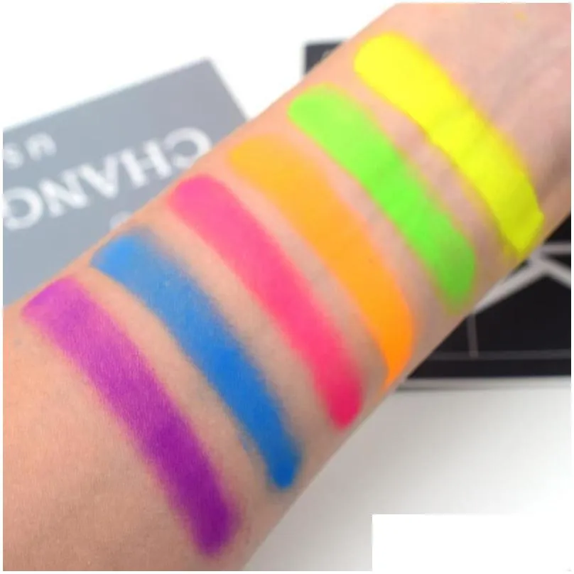 eye shadow 6 colors neon powder matte eyeshadow sequins easy to color long-lasting shimmer and shimmering makeup tslm1