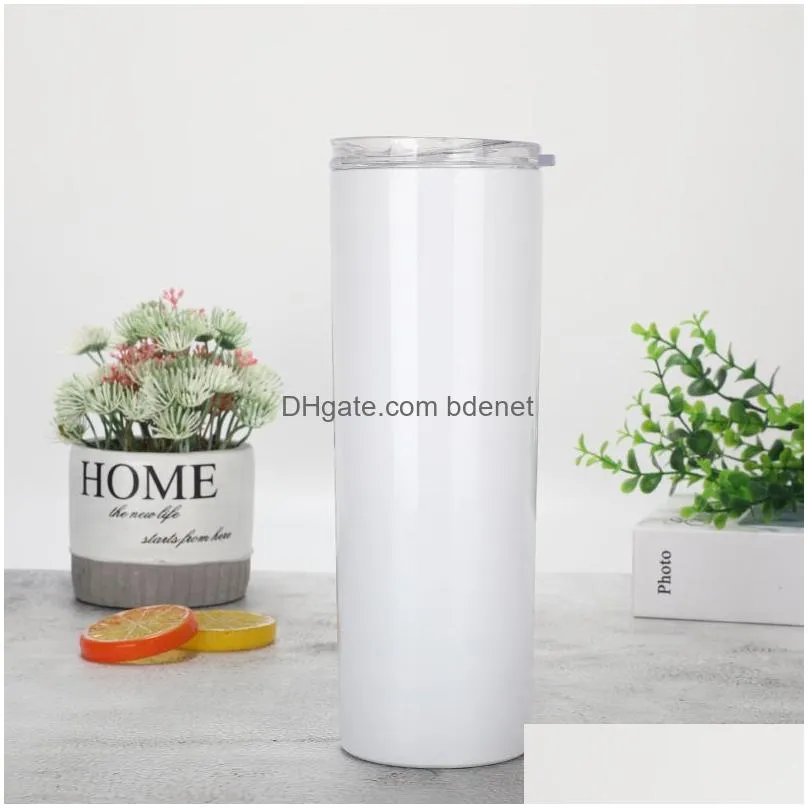 Tumblers 20Oz 304 Stainless Steel Tumblers Insation Straight Cup Coffee St Car Water Cups Drop Delivery Home Garden Kitchen, Dining Ba Dhjuo