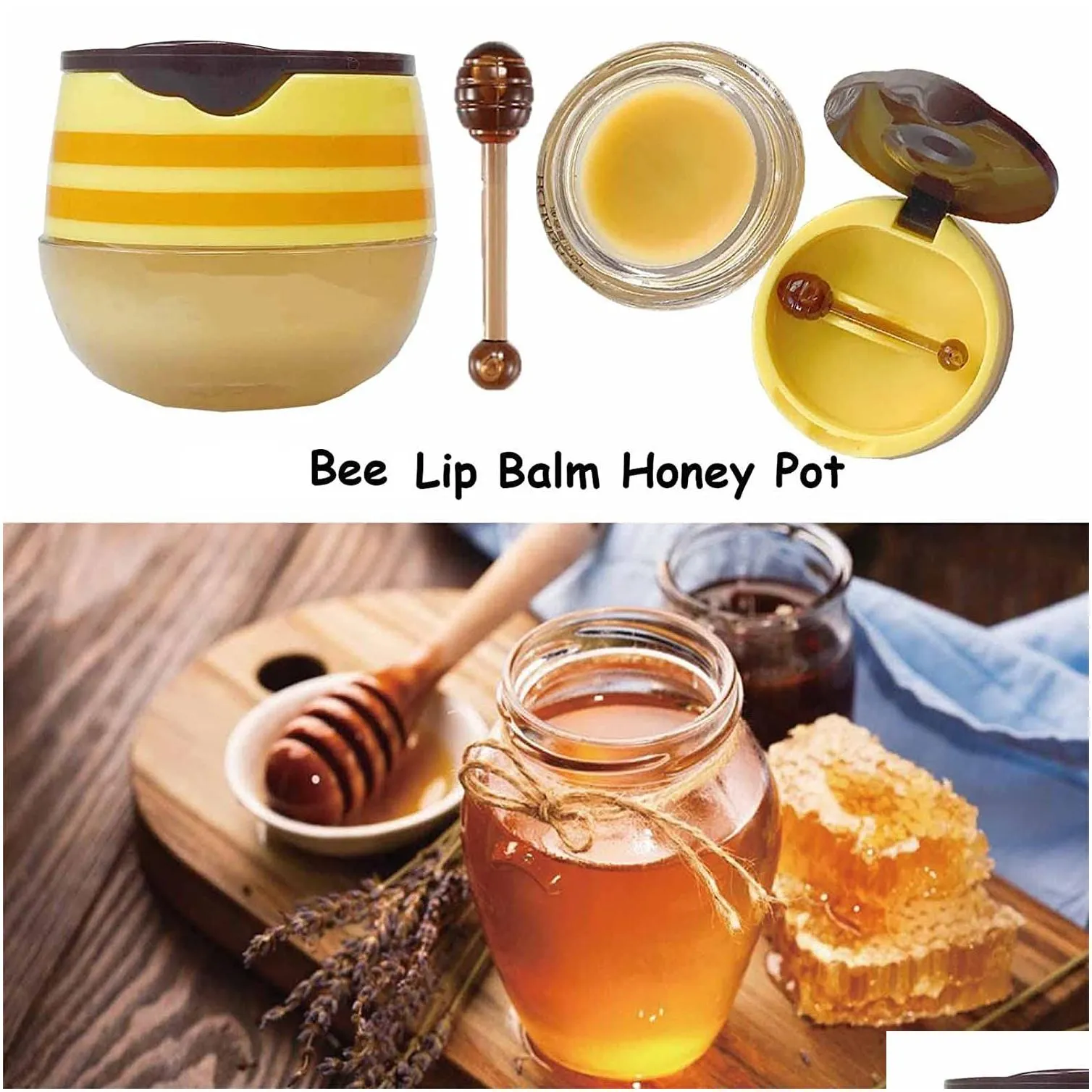 Lip Balm Natural Lip Balm Honey Pot Stberry Propolis Moisturizing Hydrating Prevention Dry And Cracked Scrubs Exfoliator Drop Delivery Dhqbe