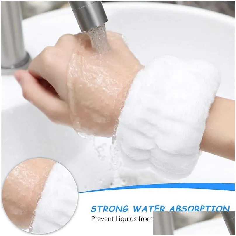 Towel Spa Wrist Washband Microfiber Wash Band Wristband Washing Face Absorbent Wristbands Wrists Sweatband Prevent Liquid Drop Deliv Dhhba