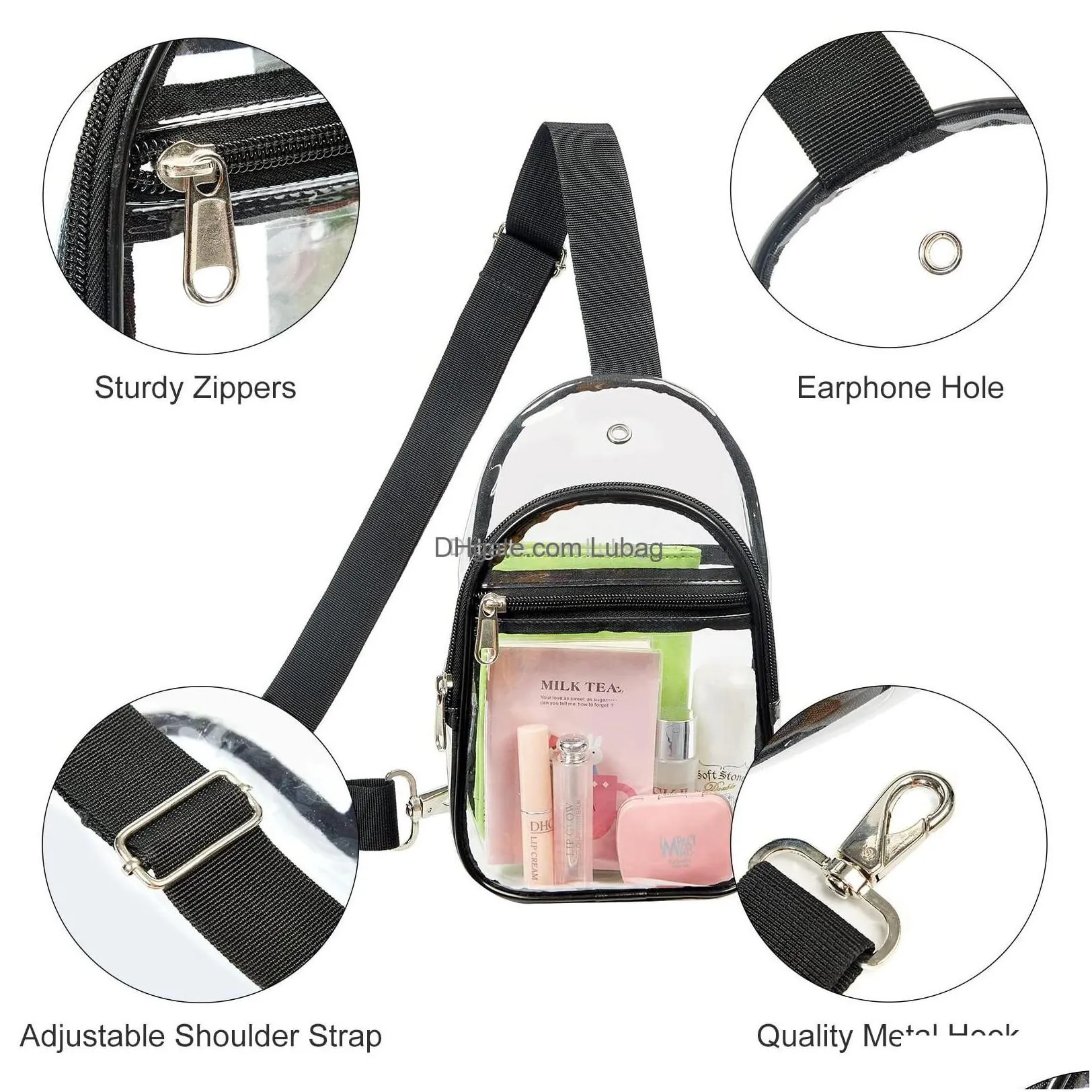 other bags clear sling bag stadium appd small chest backpack crossbody for men women black drop delivery pvc clear sport waterproof