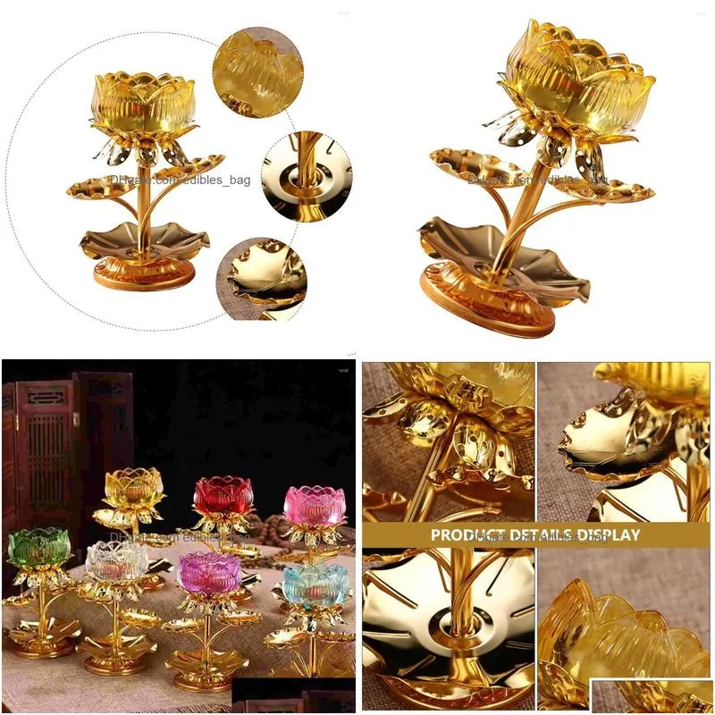 candle holders lotusholder stand candlestick tealightsupplies centerpieceoil altar temples butter lamp stick crystal faith