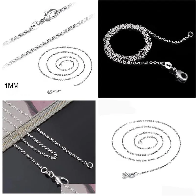 Chains 1Mm 925 Sterling Sier Plated Snake Chain Necklace 16 18 20 22 24 Inch For Drop Delivery Jewelry Necklaces Pendants Dh1Rl